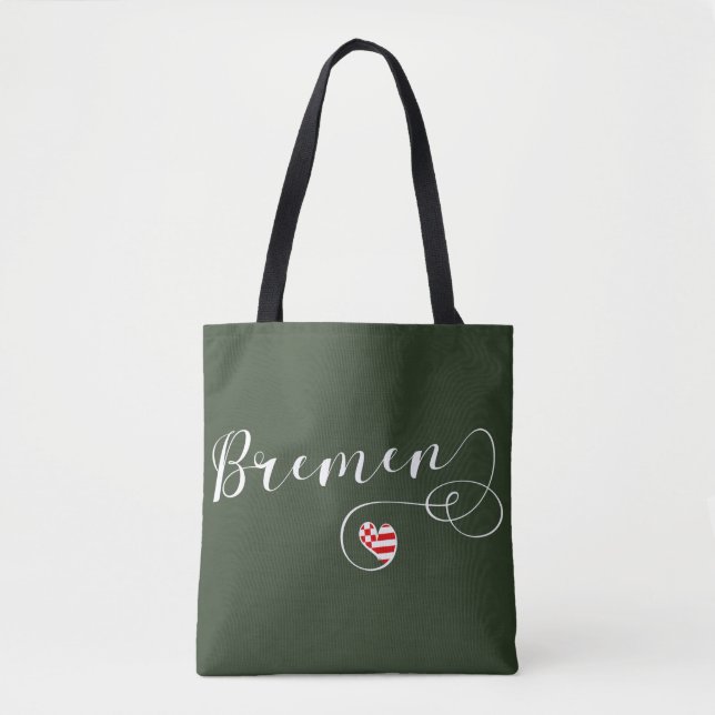 Bolsa Tote Bremen Heart Flag, Alemanha (Frente)