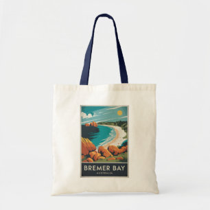 Bolsa Tote Bremer Bay Austrália Ilustração Retro Viagem Art