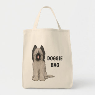 Bolsa Tote Briard bonito com texto feito sob encomenda