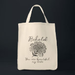 Bolsa Tote Bridal Anniversário de Casamento Bag Tote<br><div class="desc">"Celebrar o amor em todas as suas formas com a nossa mala de tote 'Behold, You Are Beauful', adornada com a ilustração do hálito de um bebê delicado e uma mensagem sincera. Perfeito não só para casamentos, mas também como um presente de aniversário significativo ou uma maneira simples de dizer...</div>