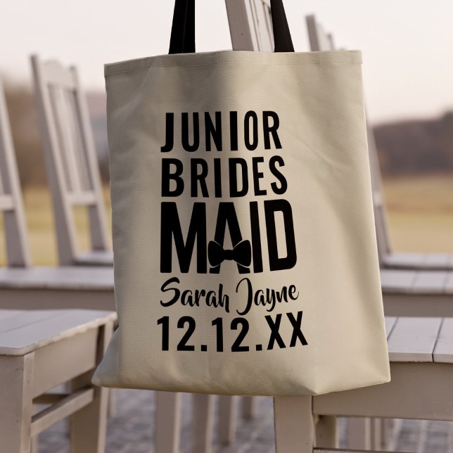 Bolsa Tote Bridal Party Junior Bridesmaid Casamento Tote Bag (Junior Bridesmaid Wedding Tote Bag with space for a name and your wedding date!)
