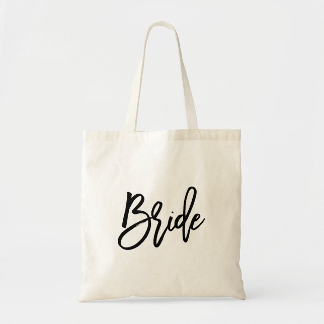 Bolsa Tote Bride de Script de Pincel Moderno (Frente)