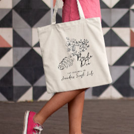 Bolsa Tote Bride or Die Floral Heart Bachelorette Party