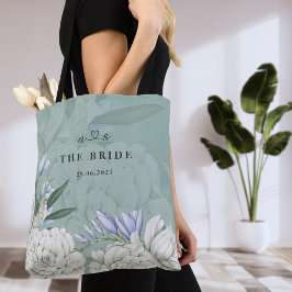 Bolsa Tote Bride Peony | Sage Green & White Botanical Wedding