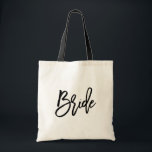 Bolsa Tote Bride - Script de Pincel Moderno<br><div class="desc">Saco de Tote do Script de Pincel de Tendência Moderna - Alça Preta</div>