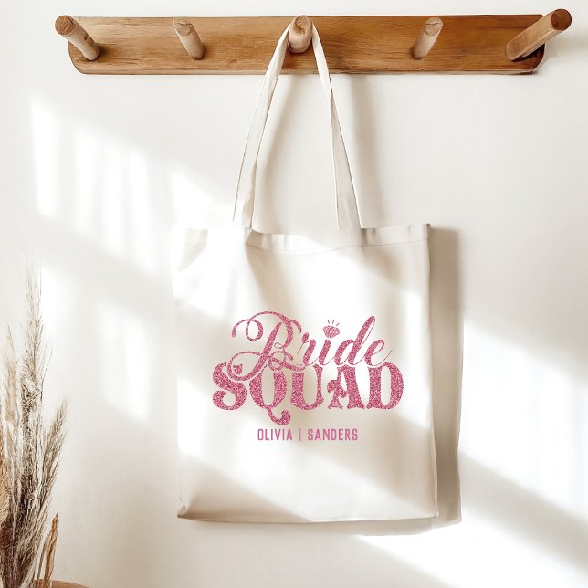 Bolsa Tote Bride Squad Cute Bright Pink  (Criador carregado)