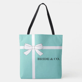 Bolsa Tote BRIDE Tiara Teal Blue Bridal Chá de casamento