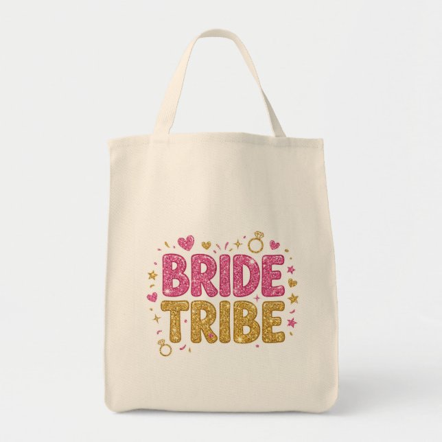 Bolsa Tote Bride Tribe Glitter Tote Bag (Frente)