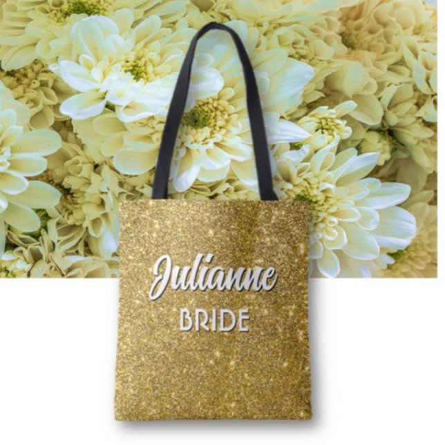Bolsa Tote Bride's Bling! Custom cute Wedding party (Criador carregado)