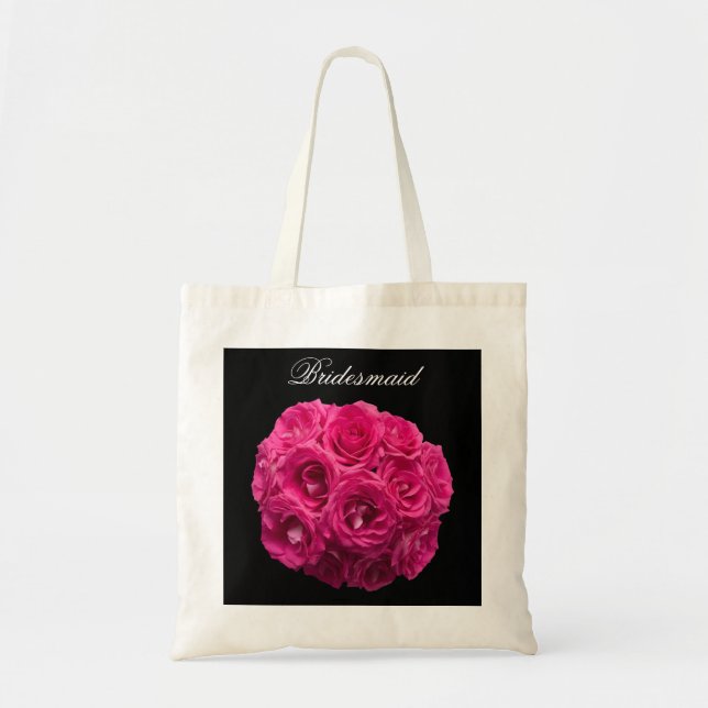 Bolsa Tote Bridesmaid Bag - Rosas Rosa (Frente)