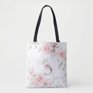 Bolsa Tote Bridesmaid Blush Rosa Monograma - Letra S