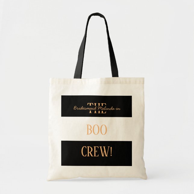 Bolsa Tote Bridesmaid de queda personalizada com striping de  (Frente)