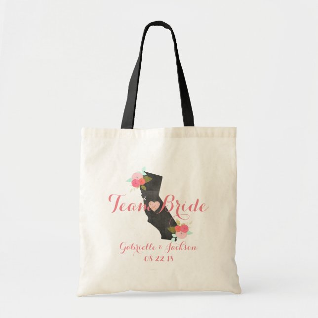 Bolsa Tote Bridesmaid do Casamento Estadual da Equipe Bride C (Frente)