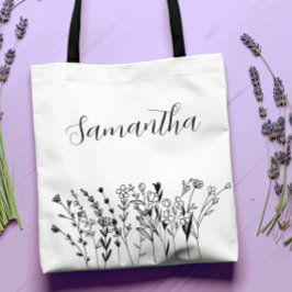 Bolsa Tote Bridesmaid Floral Bachelorette Personalizado