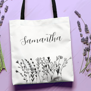 Bolsa Tote Bridesmaid Floral Bachelorette Personalizado