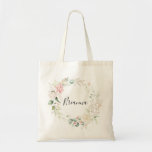 Bolsa Tote Bridesmaid Floral da Folhagem Verde Dourada<br><div class="desc">Esta bolsa de tote de dama floral dourada é o presente perfeito para apresentar as damas de honra e a madrinha de casamento para um casamento simples. A design apresenta ouro desenhado à mão e folhagem botânica verde com flores rosa,  pinceladas e brancas,  inspirando beleza natural.</div>