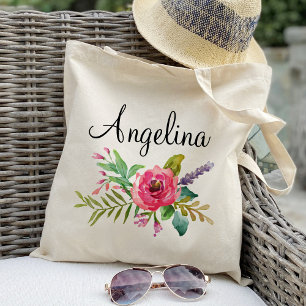 Bolsa Tote Bridesmaid Floral Moderna Personalizada