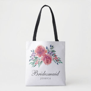 Bolsa Tote Bridesmaid Floral Romântica