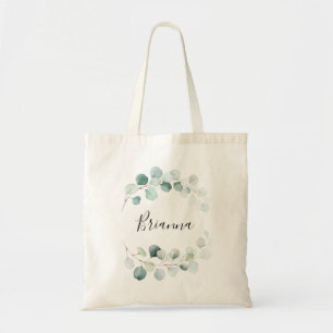 Bolsa Tote Bridesmaid, Foliage de Eucalipto Verde de Verão