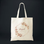 Bolsa Tote Bridesmaid Geométrica de Queda Moderna<br><div class="desc">A aquarela rustica cai em design de folhagem botânica e verde e folhas de folha de cobre falsas e moldura geométrica, com nome de dama de ponte personalizado, simples e elegante, excelente para o casamento rústico do outono, casamento botânico do jardim de inverno. Ver todas as peças correspondentes na coleção...</div>