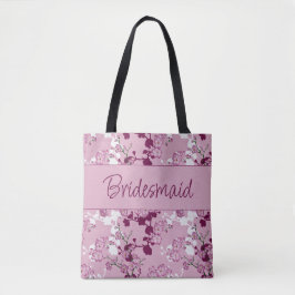 Bolsa Tote Bridesmaid Gift Blossomas de Cereja Rosa Elegante