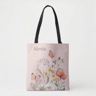 Bolsa Tote Bridesmaid GIft Elegante Blush Floral Rosa
