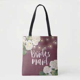 Bolsa Tote Bridesmaid Hydrangea Flowers String Lights