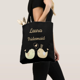 Bolsa Tote Bridesmaid Negra e Creme