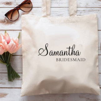 Bolsa Tote Bridesmaid Personalizada Mínima, Noiva Personaliza