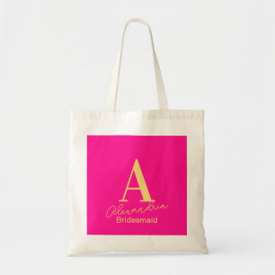 Bolsa Tote Bridesmaid Personalizado Monograma Moderno