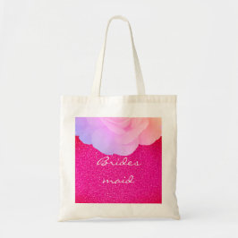 Bolsa Tote Bridesmaid Rosa Glittery Rose Gold Floral