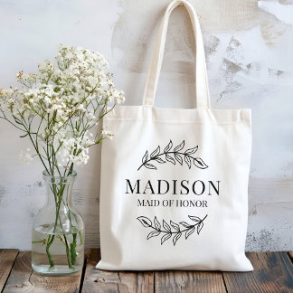 Bolsa Tote Bridesmaid | Rustic Greenery Custom Maid of Honor