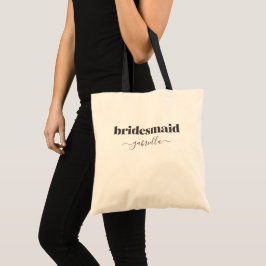 Bolsa Tote Bridesmaid Simple Minimalist Modern Black Custom