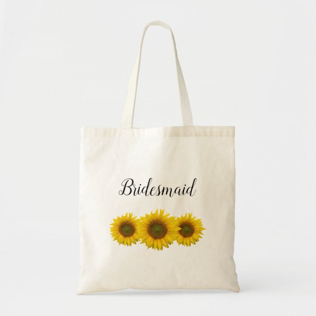 Bolsa Tote Bridesmaid Sunflower Rustic Floral (Frente)