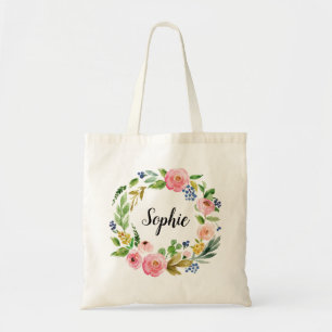 Bolsa Tote Bridesmaid Tote Bag Proposal Custom Wreath Flowers