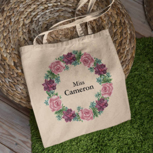 Bolsa Tote Bridesmaid Watercolor Succults Floral