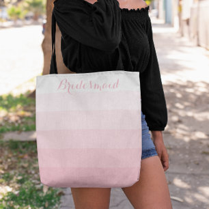 Bolsa Tote Bridesmaid White Ombre Personalizado, Lantera Rosa
