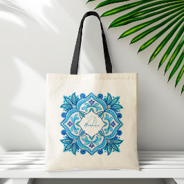 Bolsa Tote Bridesmaids presentes aqua azul talavera monograma