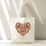 Bolsa Tote Bridesmaids presentes talavera nome personalizado<br><div class="desc">Donas de Bridesmaids dá nome personalizado talavera tote bag Terracotta vintage mexicano Talavera tote bag personalizado favores de casamento Talavera casamento bação personalizada bolsa de boas-vindas, marrom e branco Talavera boné de casamento favores de noiva personalizados de café da manhã sacos de talavera em forma de coração favor de bolsas...</div>