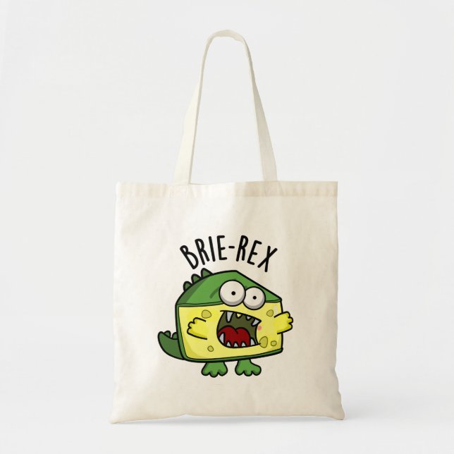 Bolsa Tote Brie-rex Queijo engraçado TRex Pun (Frente)