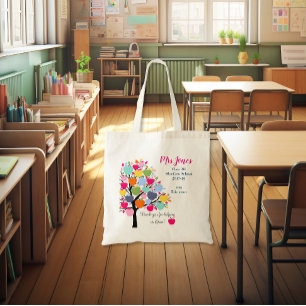 Bolsa Tote Bright colorida macieira nos ajudando a crescer