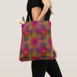 Bolsa Tote Bright E Colorida Mandala