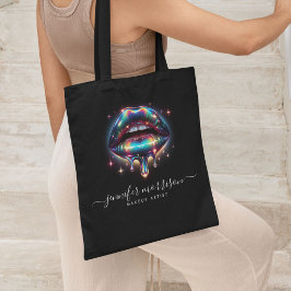 Bolsa Tote Bright Holographic Lábios Makeup Artist, Beleza