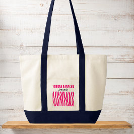 Bolsa Tote Bright Pink Wavy Animal Print Tote