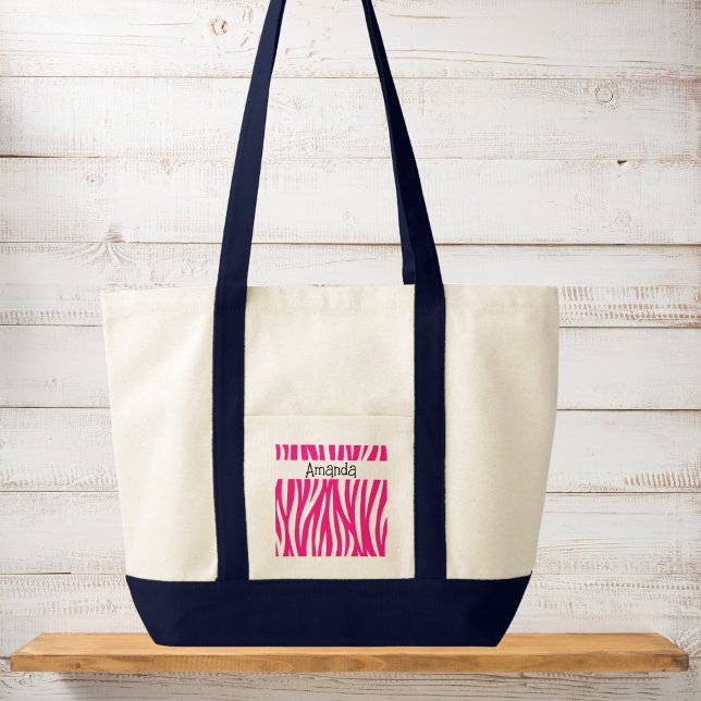 Bolsa Tote Bright Pink Wavy Animal Print Tote (Criador carregado)