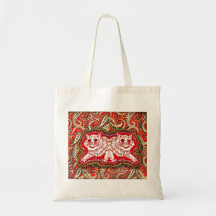 Bolsa Tote Bright Psychedelic Red Cats (por Louis Wain)