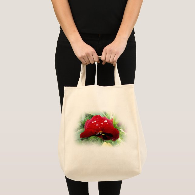 Bolsa Tote Bright Red Pansy (Frente (produto))