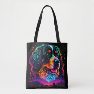Bolsa Tote Brilhante e Bonito Cão de Montanha Bernês