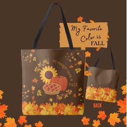 Bolsa Tote Brilhante e Delicioso Minha Cor Favorita é Queda