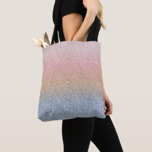 Bolsa Tote Brilhante Rosa azul brilhante Brilhante Dourado
